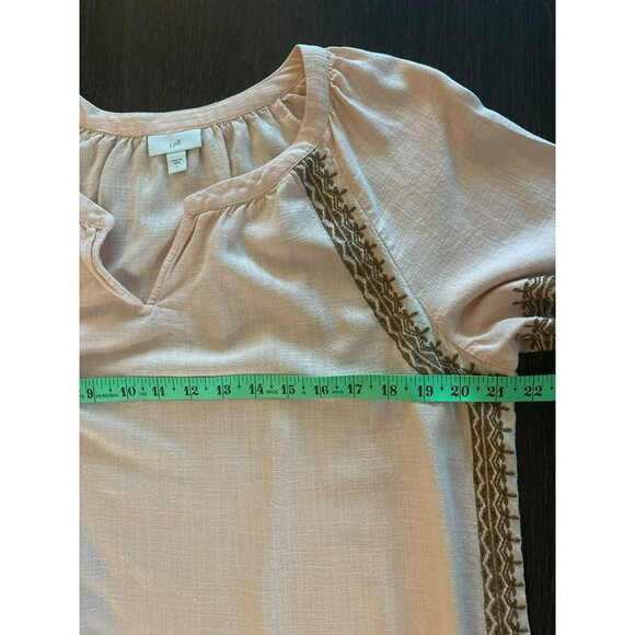 J.Jill Boho Short Sleeve Tunic Top With Embroidered Trim Size L - Picture 6 of 6